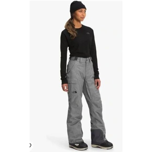NWT THE NORTH FACE Women's Freedom Insulated Snow Ski Pant Heather Grey Size L - Picture 1 of 7